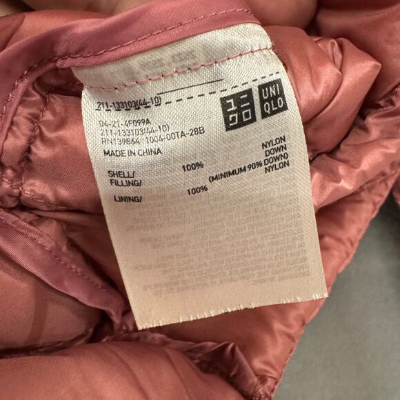 Uniqlo Down Puffer Jacket Womens Small Dusty Rose Pink Full Zip Packable - Picture 5 of 7